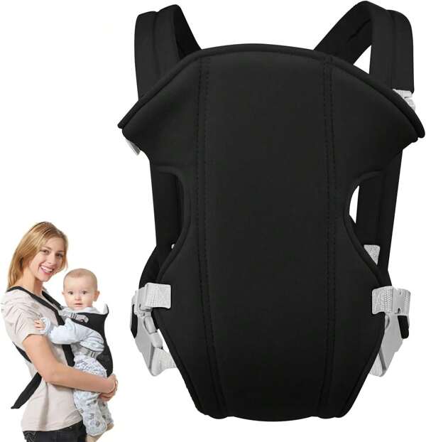 Portabebés, portabebés 3 en 1, portabebés delantero y trasero, portabebés para bebés pequeños, portabebés trasero para 3-10 kg, mochila portabebés ajustable, portabebés negros para recién nacidos