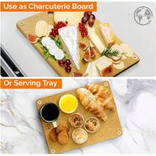 Wood Cutting Board Set 3-Piece: Small, Large & Extra Large - Charcuterie Board, Non-Plastic, Heavy-Duty, Dishwasher Safe (Bamboo)