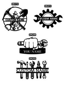 1pc Personalized Craftsman Metal Logos, Customizable Toolmakers' Workshop Wall Decorations, Mechanical Design Metal Crafts, Garage Art Gifts, Workshop Wall Art, Tool Repair Metal Logos, Dad Gifts, Husband Gifts, Industrial-Style Logo Gifts, Home And Office Decor Birthday Graduation