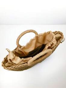 Bolsa de mimbre minimalista - Caqui - Ver 5