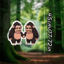 Customizable Cartoon Gorilla Face Pillow, Personalized Photo Pillow, DIY Customized Cushion, Unique And Cute Gift For Mom/Her/Girlfriend/Wife/Family/Friends, Suitable For Anniversaries, Valentine's Day, Mother's Day, Birthdays, Graduation Ceremonies, Weddings, Christmas, Home Decor, Suitable For Sofas, Beds, Cars, Tea Rooms, Bedrooms, Living Rooms Decoration - Template 1 - View 11