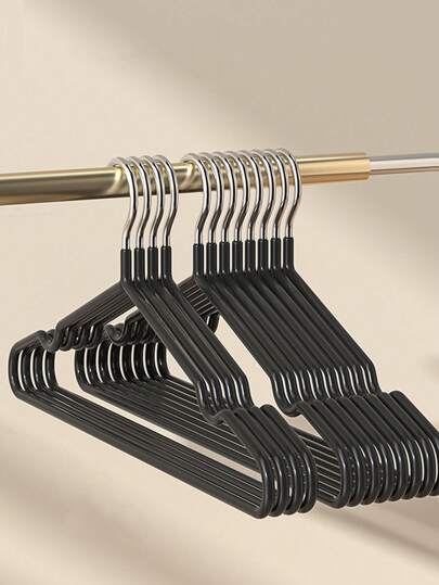 Juego de 10 perchas antideslizantes para adultos, percha de ropa para dormitorio y hogar, soporte de ropa, uso dual en seco y húmedo, percha de ropa, estante de ropa, estante de almacenamiento de metal, organizador de almacenamiento