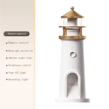 1pc Lighthouse Night Light With A Clear Moon Projection Image, Sensitive Human Body Sensing Switch And Long-Brightness Function That Can Be Switched, Suitable For Many Scene Atmospheres