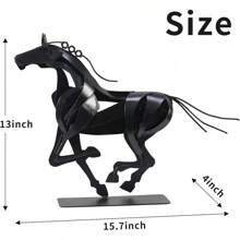 Metal Decor Horse Statue, Western Home Decor Rustic Decorations, Horse Crafts Horse Art Sculpture, Best Gifts For Horse Lovers (Black)