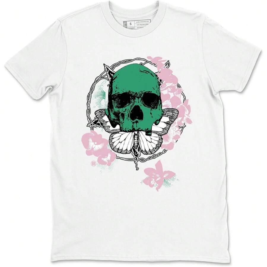 365 Printing Medium Soft Pink Malachite Carpe Diem Skull Sneaker Matching T-Shirt