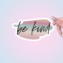 “BE KIND”乙烯基贴纸、水瓶贴纸、秋季善待贴纸、手机贴纸、善待贴纸、粉彩贴纸、引言贴纸、透明贴纸、Kindle - 彩色 - 查看 2