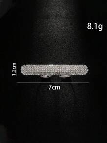 Bestselling New Geometric Dual-Finger Ring, Minimalist Adjustable Crystal Ring Suitable For Men And Women, Luxury Y2K Multi-Row Diamond Crystal Dual-Finger Ring, Openable Adjustable Personalized Ring, Party Jewelry, Valentine's Day Gift For Her, Fashionable Women's Long Bar Dual-Finger Ring