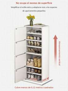Mueble Organizador De Zapateras De Madera Con 3 Puertas - Multicolor - Ver 7