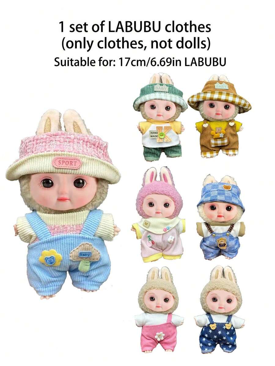 1 套时尚可爱的娃娃衣服（不包括娃娃），适合 17 厘米/6.69 英寸娃娃穿着，可互换服装；适合生日礼物、节日礼物、情人节礼物、最好的朋友礼物、圣诞节礼物、新年礼物、派对礼物，适合所有人 - 彩色 - 查看 1