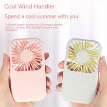 Mini ventilador de mano con batería, ventilador personal portátil pequeño, ajustable de velocidad, recargable por USB, diseño lindo, ventilador potente para pestañas, para uso en el hogar, oficina, coche, exterior, viajes, verano, playa