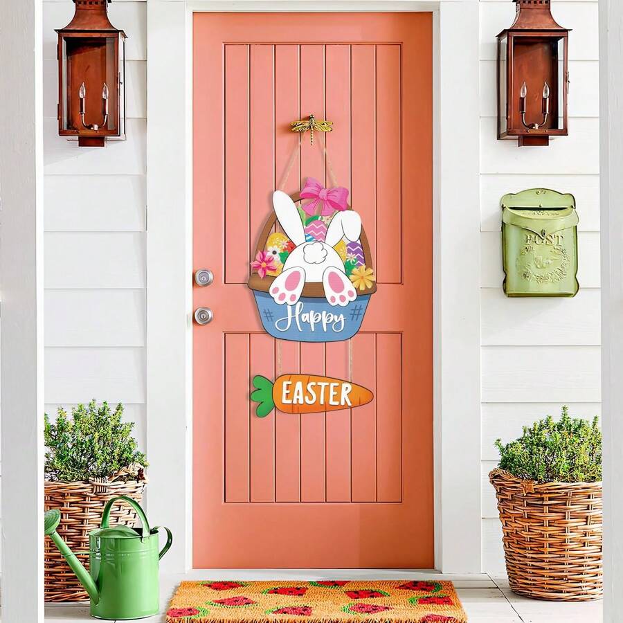 Spring Decoration Wood Door Wall Signs, Wooden Wreaths