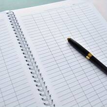 1 Spiral Notebook Universal Grid Attendance Record Book, Work Log Horizontal Version (23 Rows And 14 Columns), Vertical Version (34 Rows And 8 Columns), Data And Inventory Management Ledger, Financial Accounting, Student And Work Purpose - Text,Back To School,School Supplies