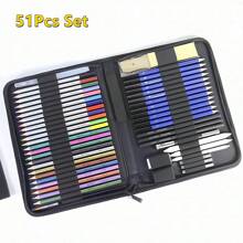 28/51/72/96/145 Packs Drawing Sketching Coloring Set, Include Professional Soft Core Colored Pencils, Sketch&Harcoal Pencils, Sketchbook, Art Tool Kit, Artists Student Gift Back To School