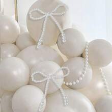 78 Piece White Balloon Arch Kit, Pearl White Balloons With Pearl Bows And Pearl Strings, Perfect For Wedding Decoration, Birthday, Bridal Party, Party