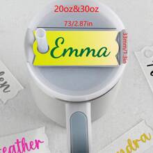 Personalized Acrylic Name Cup Tag,Custom Script Lettering For Tumbler Accessory, Creative Drinkware Decoration, Ideal Birthday Gift 1pc Multi-Functional, Easy To Clean,Reusable,Ornamental Exquisite