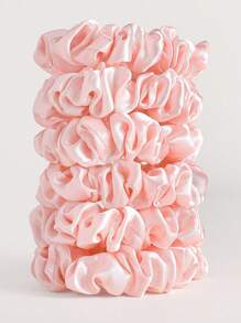 12个装缎面粉色发圈，粉色配饰，女士发饰，美发工具，美容配饰，卷发配饰，发饰，女士发饰，秋季，旅行，美发工具，女士配饰，美发用品，卷发，发圈，发圈，卷发配饰，礼物，旅行发圈马尾辫发圈 - 粉色 - 查看 2