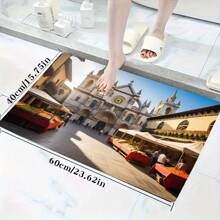 Lightweight Crystal Velvet Carpets/Mats Available In Various Size Versions, Featuring Cute Rabbit In Grass, Brown & Green Blocks, And High-Rise Castle Designs, With Warm And Vibrant Textures