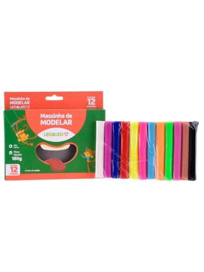 Massinha De Modelar C/12 Cores Leo e Leo 180G