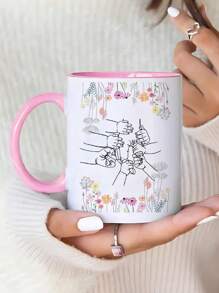 A Personalized Mother's Day Name Mug, A Personalized Name Coffee Mug, A Personalized Flower Mug, A Personalized Text Anniversary Mug, A Housewarming Gift, A Valentine's Day Gift, Or An Anniversary Gift. - Pink Cup - View 17