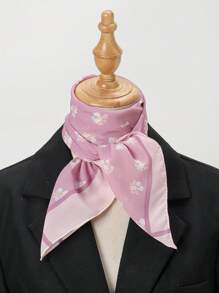 1pc Simple Print 70cm Square Scarf, New Spring Bandana Versatile For Women As Waistband, Accessory, Hair Wrap, Fashion Neckerchief - Multicolor - View 5