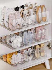 4pcs 4-Layer Transparent Children's Shoe Rack, Home Baby Shoe Storage Rack, Suitable For Small Shoes (Not Suitable For Adult Shoes), Space-Saving Shoe Cabinet Storage Rack, Upright Shoe Rack