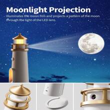 1pc Lighthouse Night Light With A Clear Moon Projection Image, Sensitive Human Body Sensing Switch And Long-Brightness Function That Can Be Switched, Suitable For Many Scene Atmospheres