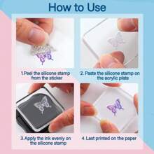 MAGICALCUTDIE 4Pcs Mini Pine Trees Clear Stamps For DIY Scrapbooking Mini Forest Pine Tree Silicone Stamp Seals Transparent Stamps For Cards Making Photo Album Journal Home Decoration - Black and White - View 7