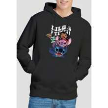 Disney Lilo & Stitch Mens Character Montage Hoodie (Black)
