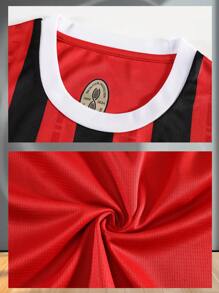 "2024-2025 AC Milan-Inspired Men's Football Kit - Long Sleeve Jersey And Shorts Set, Home Design Style" - Red - View 5