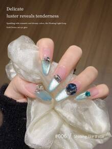 annies 12g/Pc Raindrops Cat Eye Nail Polish Gel Kit, 6 Colors, 2025 New Delicate Sparkling Glass Pearl Cat Eye Cure Gel Manicure, Professional Salon Use