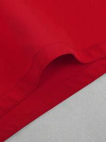 Boy Solid Color Drawstring Waist Swim Trunks - Red - View 6