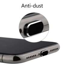 5/1pc IOS Metal Dustplugs Compatible With Iphone 12 13 14 Pro Max XR XS X 6 7 8 Plus Charging Port Dust Plug Protector Anti-Dirt Stopper - Multicolor - View 3