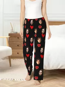 Customized Funny Pajama Pants For Women - Soft, Cozy, Personalized Pjs With Photo & Text, Unique Christmas, Birthday, Holiday Gift For Her, Easy Comfort, Fall/Winter - Multicolor - View 7