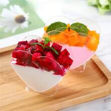 10 szt. 2,71 uncji plastikowych foremek deserowych w kształcie serca, przezroczyste foremki do musu, odpowiednie do ciasta, lodów, pojemników na mus, wesel, przyjęć, bufetu, walentynek, foremek do pieczenia - Wielokolorowe - Zobacz 5