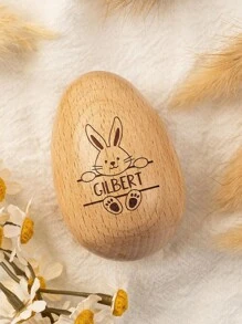Personalized Engraved Wooden Easter Egg, Easter Basket Decorations, Easter Egg Name Tags, Easter Party Favors, Baby First Easter,Multi-Functional,Ornamental,Letter,Stylish,Modern,Colorful,Kawaii,Adorable,Cute,Casual,Custom,Personalised,Unique,Customized,Son,Daughter - Easter Eggs - View 3