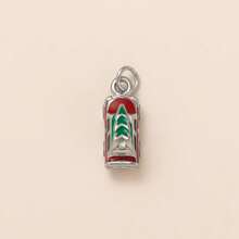 1pc Stainless Steel Plated Gold Drip Paint Multi-Element Pendant Necklace, Christmas Tree, Donut, Football, Roller Skate Charms, Suitable For DIY Necklace And Bracelet
