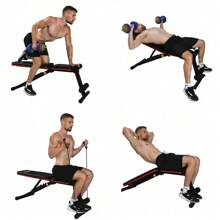 Foldable Adjustable Weight Bench Sit Up Bench Strength Training Flat Incline Decline Gry Home Fitness Folding - Black - View 4