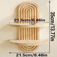 1pc Simia Wall Mounted Bookshelf/Wall Storage Rack/Boho Style Display Rack/Pine Hanging Rack Room Decors Garden Decor Wedding Decor Home Decors