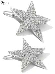 Conjunto de grampos de cabelo com strass em forma de estrela e lua, 2/5/6/7/8/18 peças, acessórios de cabelo para festas de fim de ano para mulheres