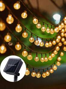 1 Rangkaian Lampu LED Tenaga Surya 20/50/100 Buah, Bohlam Gelembung Plastik, 8 Mode Pencahayaan, Kontrol Tombol, Tema Luar Angkasa, Cocok untuk Taman, Berkemah, Pesta, Hari Kemerdekaan, Natal, Pernikahan, Ulang Tahun, Dekorasi Halaman - Baterai Ni-MH Isi Ulang Tenaga Surya, Lampu Gantung Tenaga Surya - cahaya putih hangat - View 2