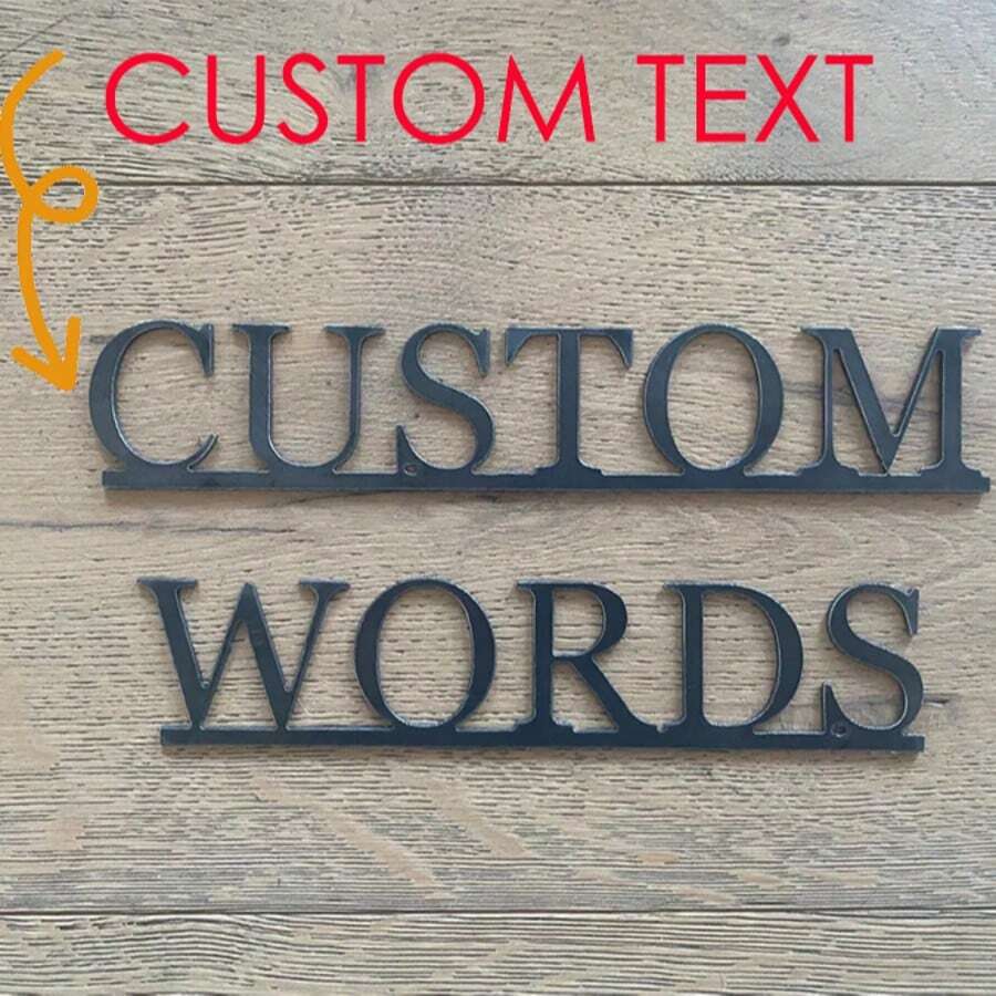 Letras metálicas personalizadas con subrayado | Letras metálicas personalizadas | Logotipo personalizado | Logotipo de cita personalizada - Negro - Ver 1