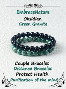 2pcs/Set Natural Stone Bracelet Amethysts Fluorite Green Aventurine Turquois 8mm Beads Bracelet Set