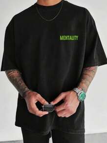Printed Shirt Front And Back Launch 100% Cotton Short Sleeve Summer T-Shirt - Negro - Ver 2