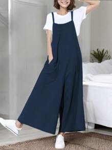 Palazzo  Jumper Overalls Fashion Casual Ladies Simona Comfortable - 海軍藍 - 查看 3