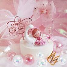 6 pièces de boules claires colorées, décorations de gâteaux et cupcakes pour mariage, anniversaire et fêtes