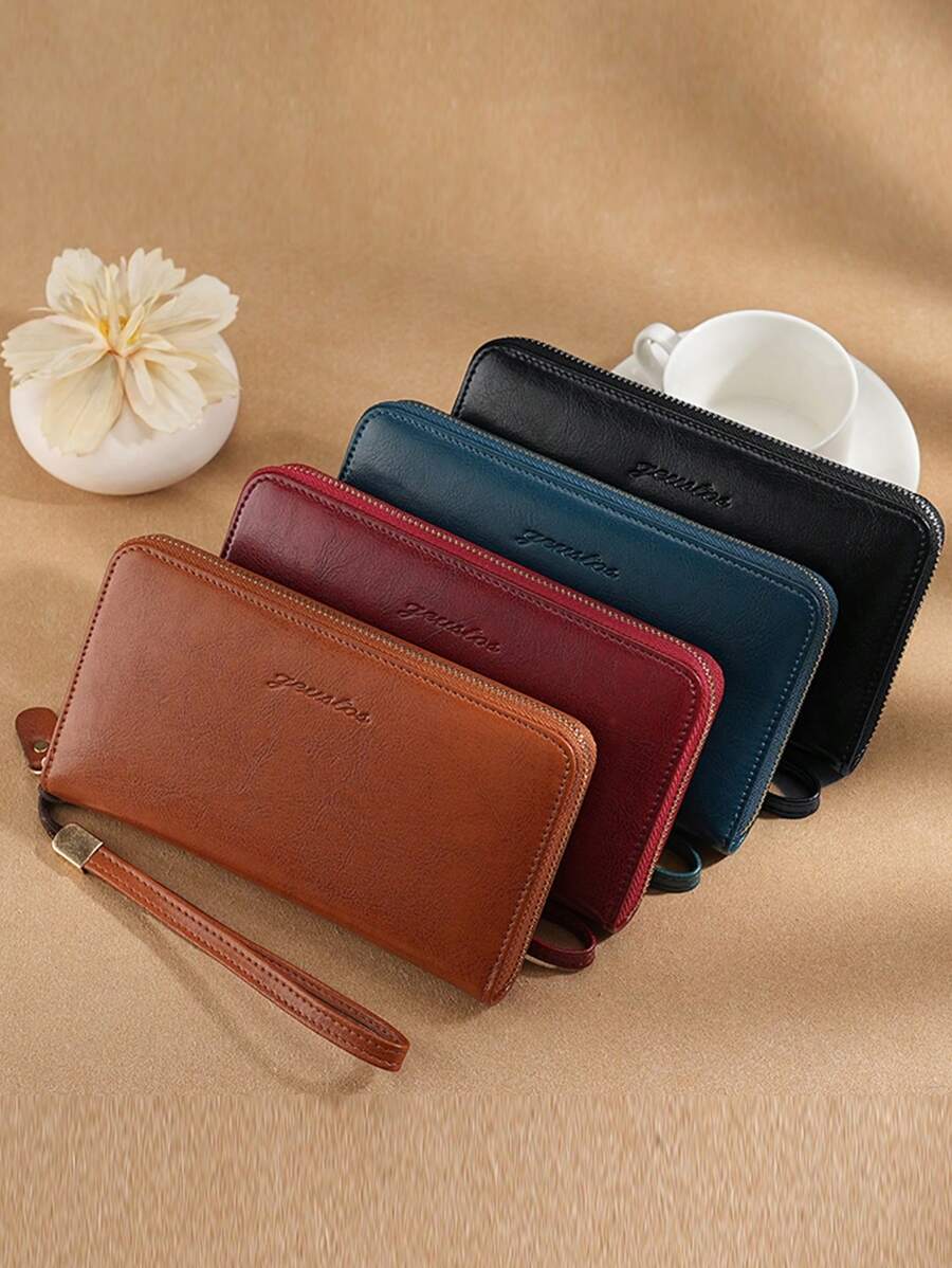 2025 New Fashion Big Capacity Zip-Up Genuine Soft Leather Women's Wallet Long-Style Card Holder Clutch For Women Wallet Mini Wallet Purse Wallet Wallet Coin Wallet Wristlet - Multicolor - View 1
