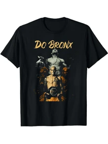 Camiseta Para Hombre 1Pcs 220g 100% Algodón Estampado Digital De Leyenda Del Campeón UFC - Negro - Ver 2