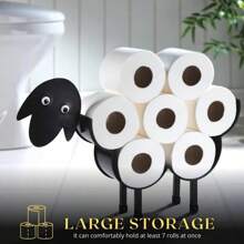 Toilet Roll Holder Sheep Free Standing Novelty Metal Toilet Paper Stand Animal - Black - View 6
