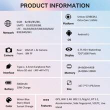 ZTE ZTE, Smartphone, Blade A55 Phantom Black, Desbloqueado, Android 14, (4 GB de RAM + 8 GB de fusão) + 128 GB de ROM, Bateria de 5000 mAh, Dual SLM 4G, O plugue é padrão europeu, NFC é suportado, 4G LTE, Versão global