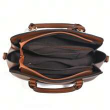 Women Vintage PU Leather Large Shoulder Bag Work Daily Handbag - màu nâu - Xem 5